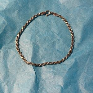 Vintage 925 silver 8” rope chain bracelet